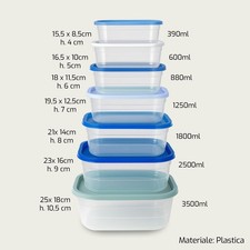 SET 7 CONTENITORI RETTANGOLARI